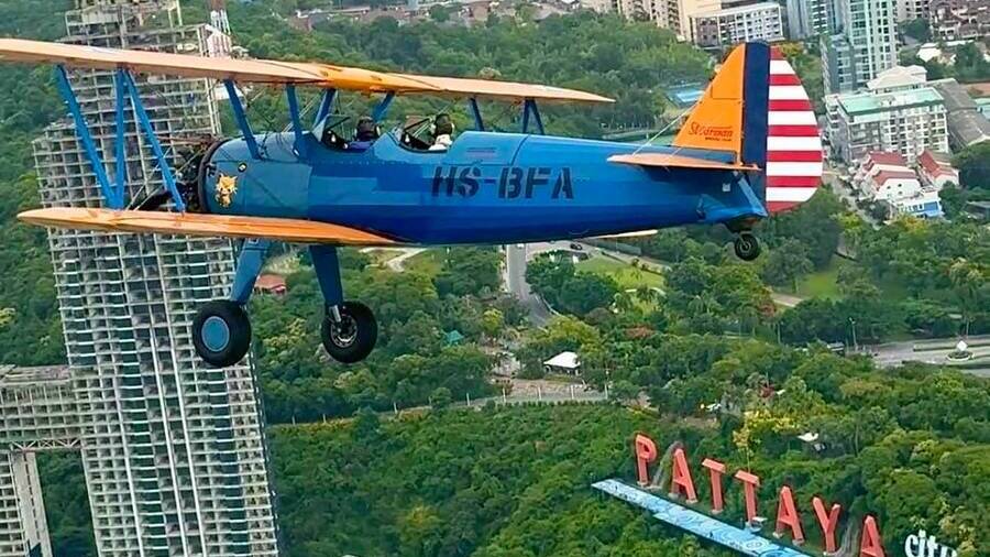 Stearman Boeing 1940 biplane in Pattaya